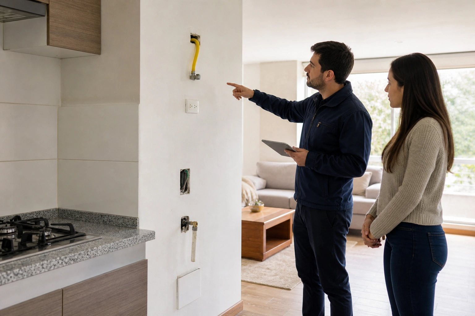 Revisión de instalaciones antes de abrir una cocina al living