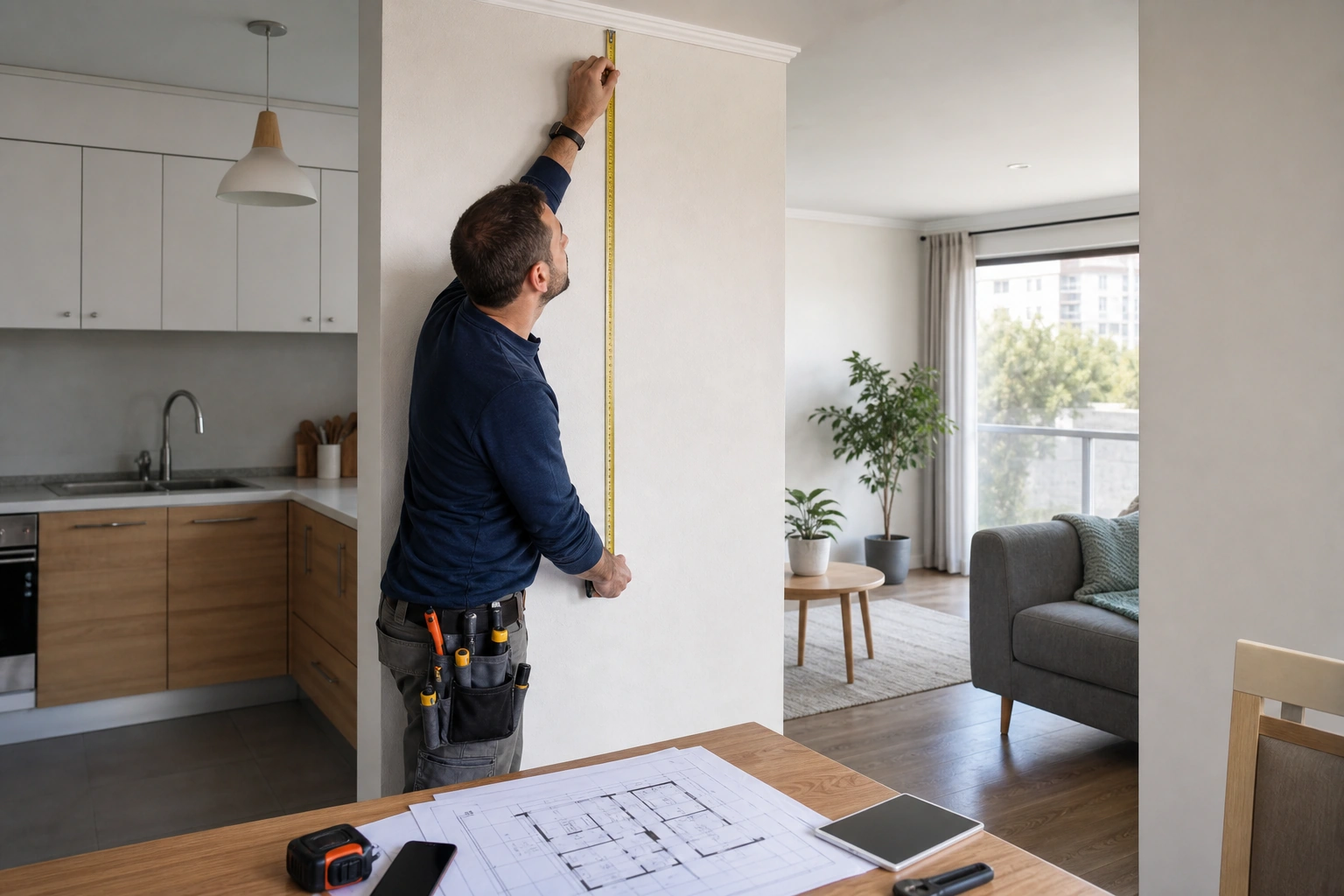 Revisión estructural antes de botar un muro entre cocina y living