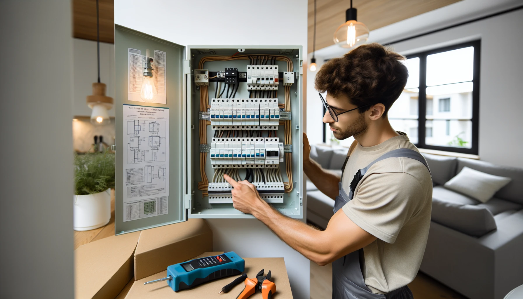 Tablero eléctrico residencial revisado para certificado TE1 en Chile
