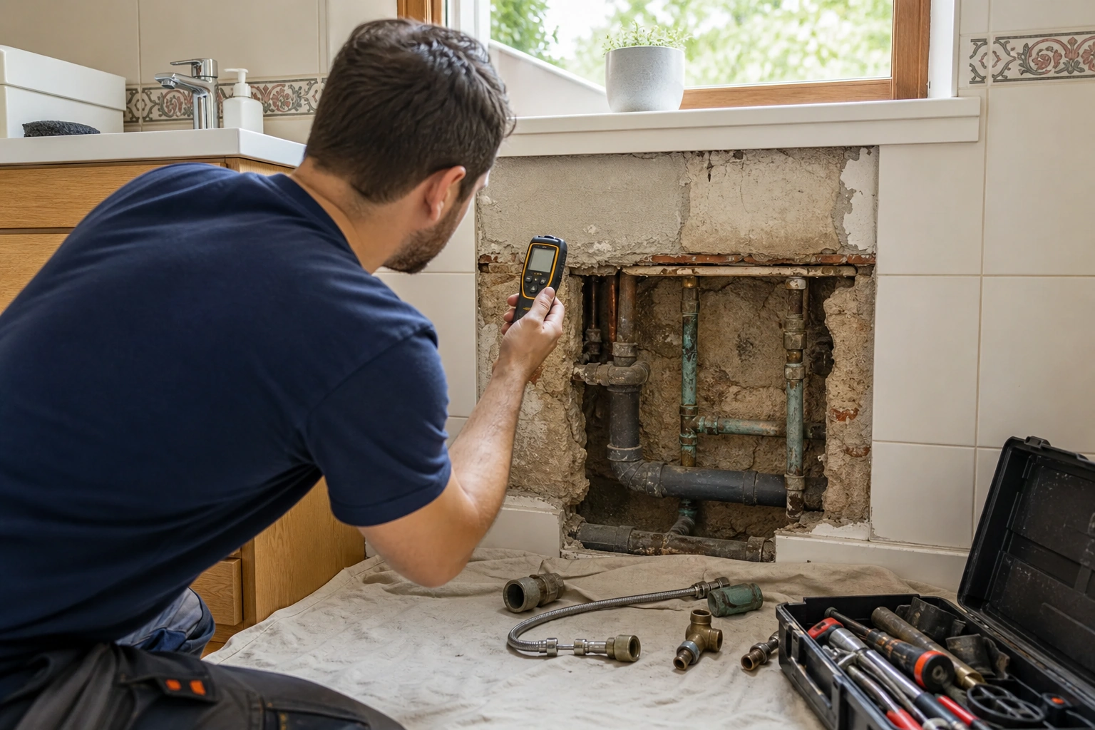 Inspección de cañerías y humedad antes de remodelar una vivienda antigua