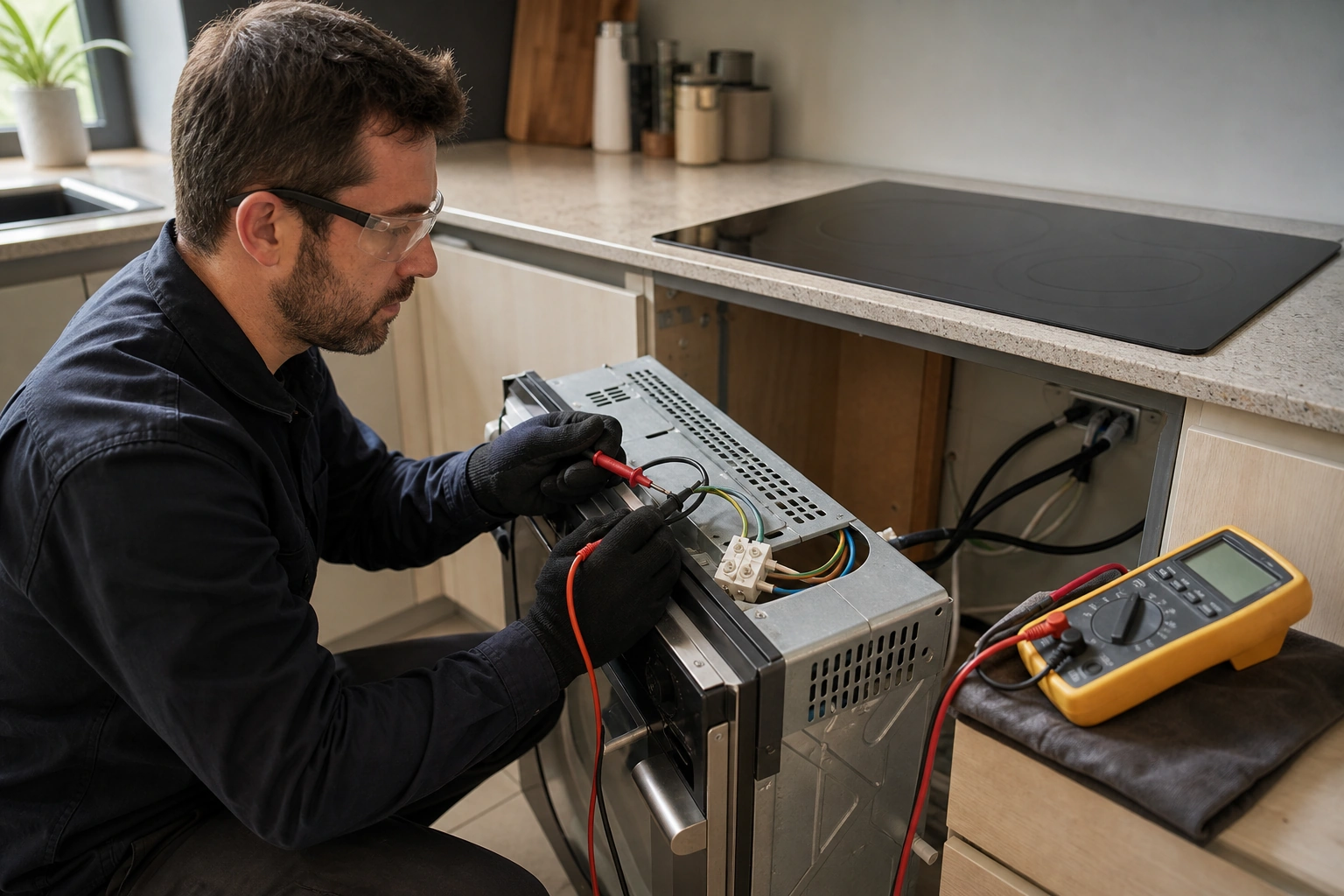 Diagnóstico profesional de la conexión de un horno eléctrico que dispara la protección