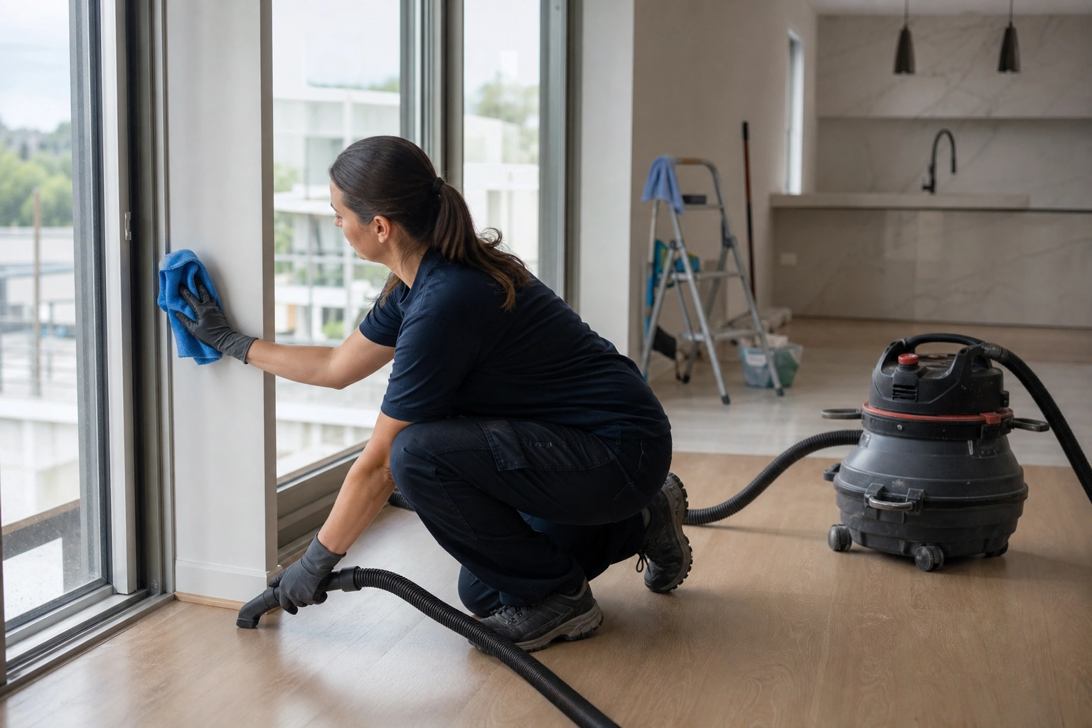 Limpieza de polvo fino después de una remodelación en casa