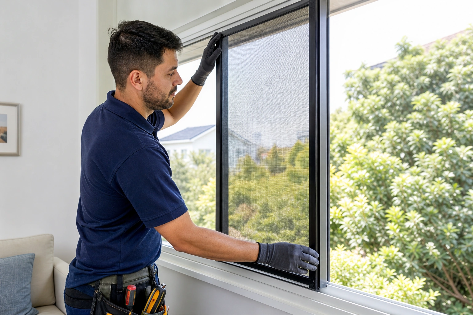 Instalación y mantención de mosquiteros en ventanas residenciales