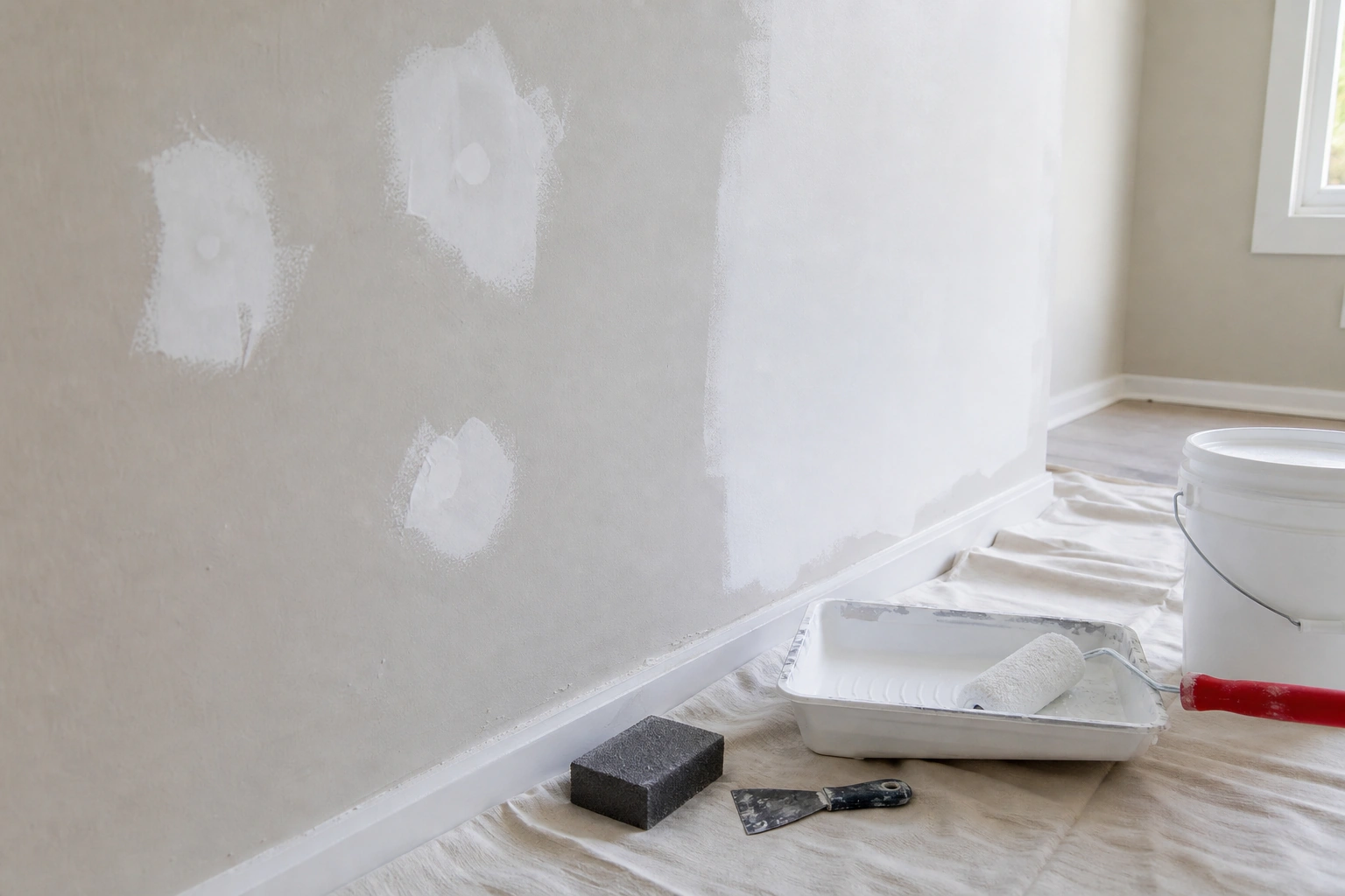 Lijado y sellado de pared antes de pintar